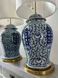 Oryginalna Para Unikatowych Porcelanowych Lamp Chińskich z XIX wieku