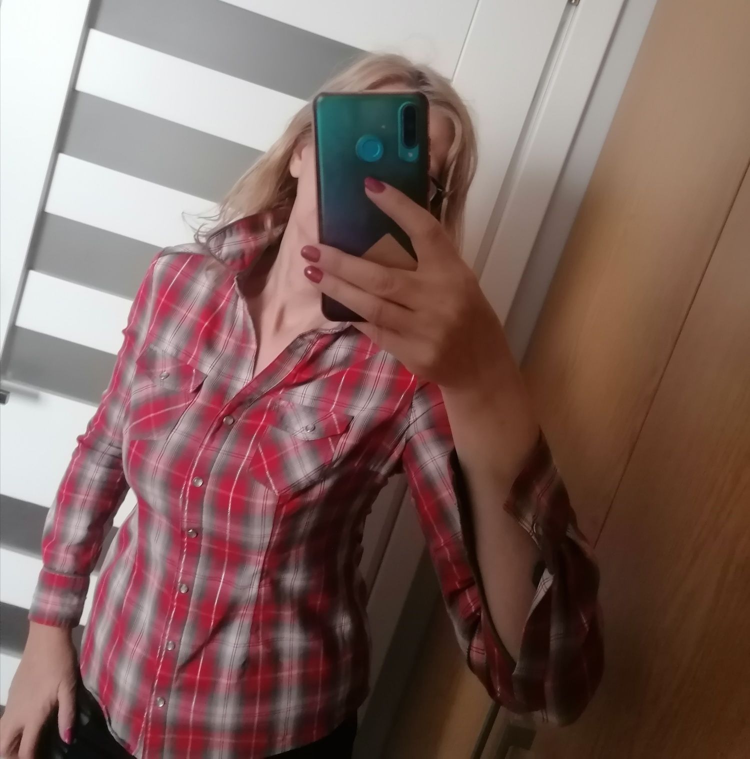 Bluzka/koszula w kratę/długi rękaw
