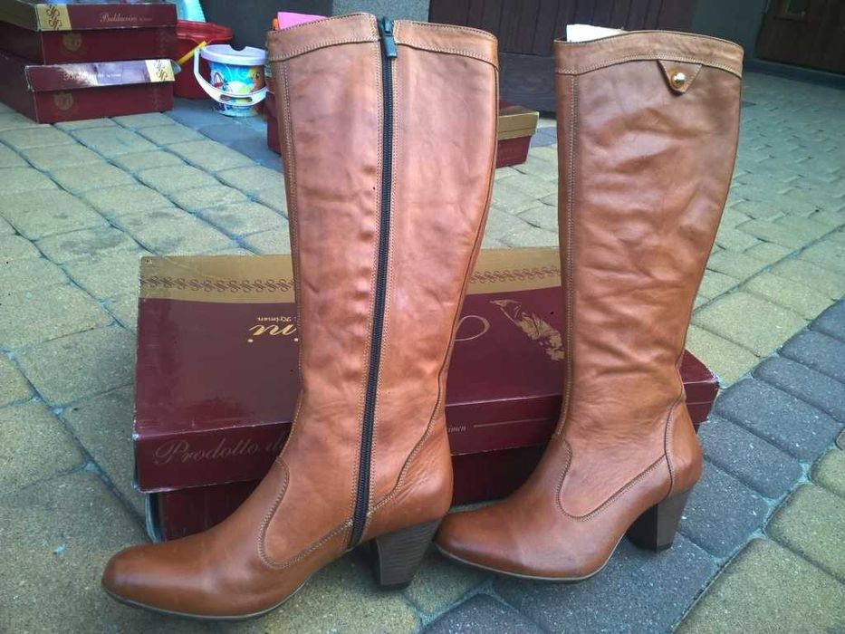 NOWE Buty-Kozaki OFICERKI Damskie37 Natural skóra100% MIÓD I-Klasa Gw6