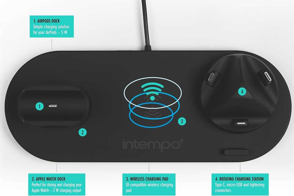 Бездротова док-станція для швидкого заряджання 4-в-1 intempo Німеччина