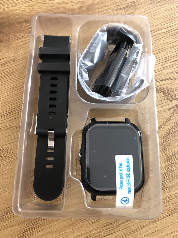 Czarny smart watch nowy czarny i szary