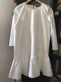 Zara sukienka z falbanką biała r S