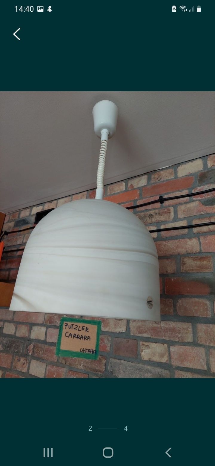 Lampa wisząca firmy PUTZLER model CARRARA LATA 70