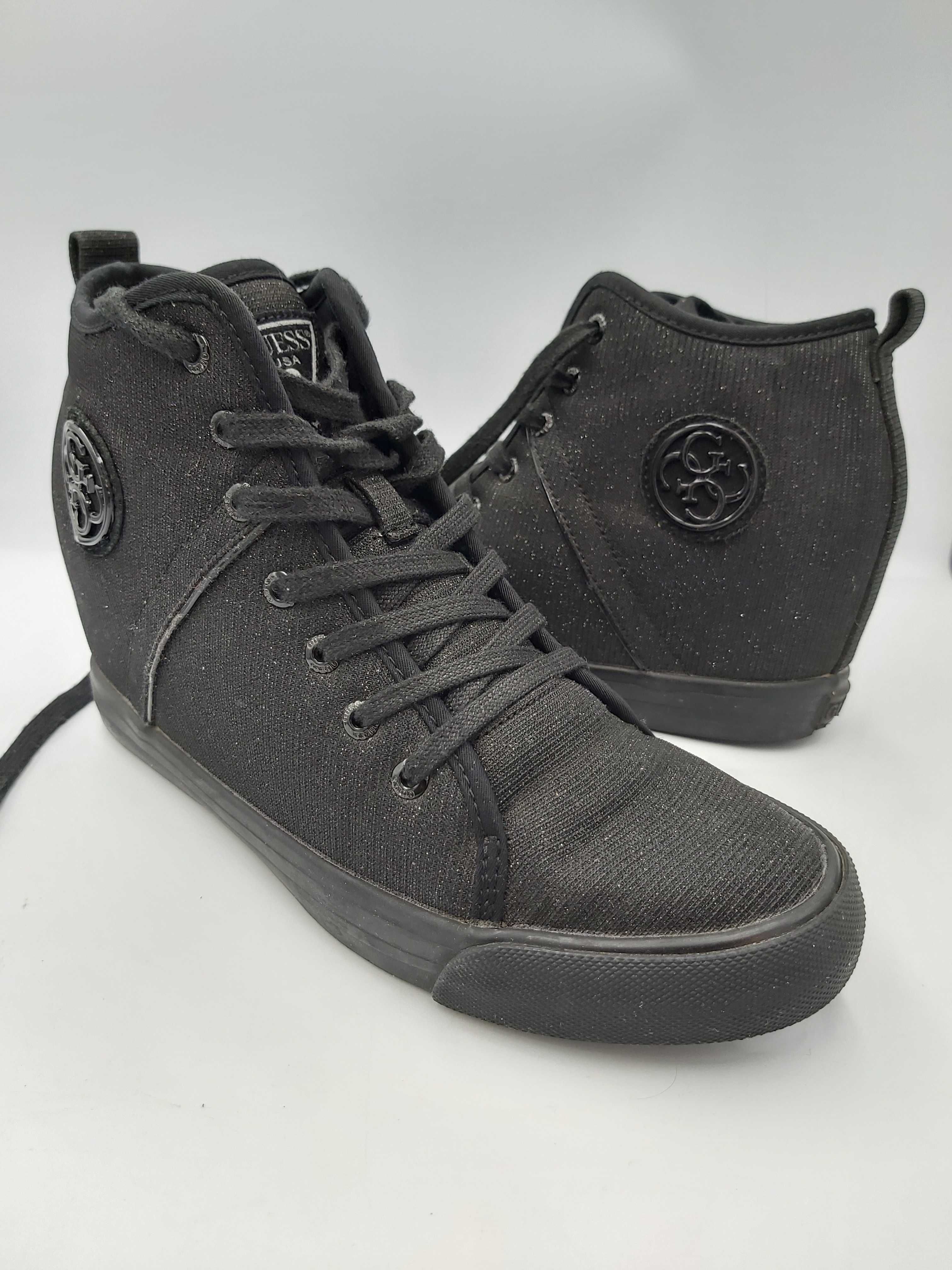 Buty sneakersy GUESS czarne platforma rozmiar 39 botki