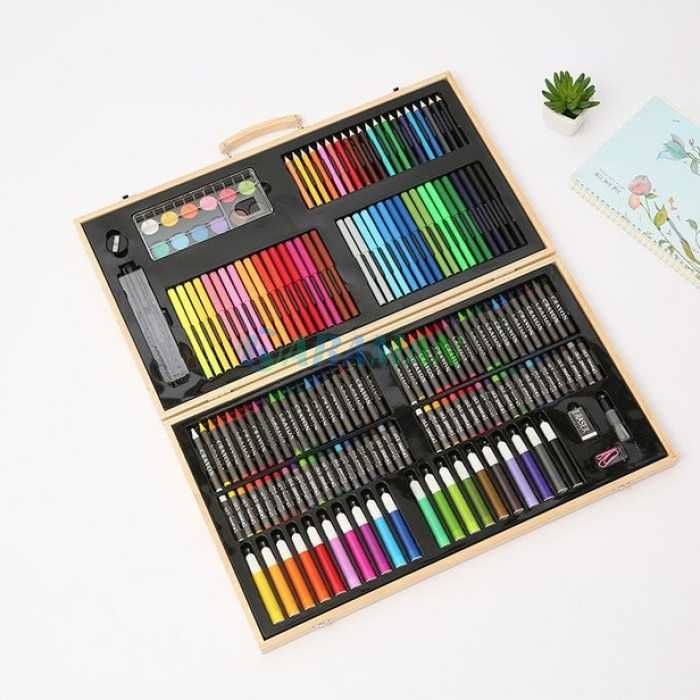 АКЦІЯ!Дитячий набір для малювання олівці фарби 180 предметів Рисование