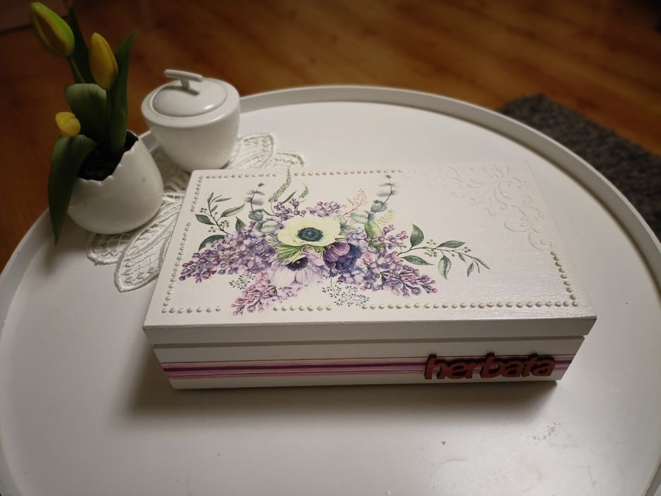 Pudełko na herbatę HandMade rękodzieło 1 szt