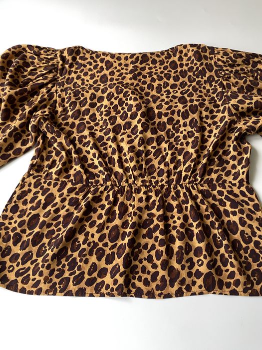 Bluzka w panterkę z długim rękawem nowa 100% wiskoza Mango XL /42