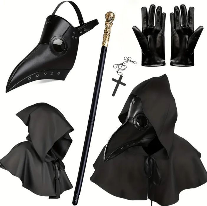 Набор из 5 предметов для костюма Доктора Чумы на Хэллоуин в стиле стим