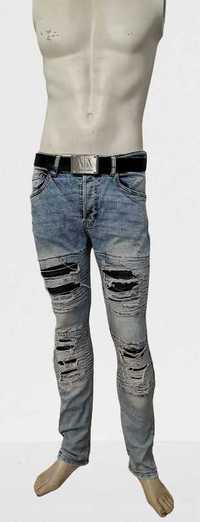 DIVIDED SKINNY Oryginalne Męskie Spodnie Jeansowe Slim 32/M