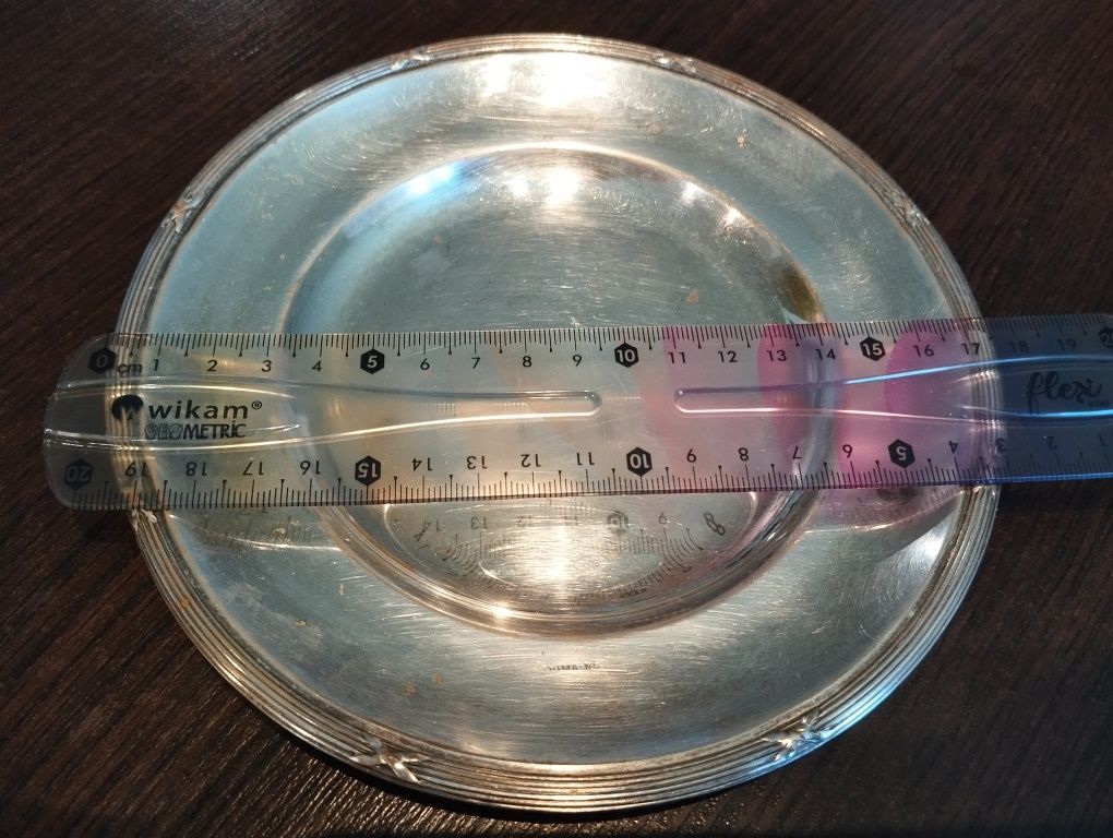 Talerz patera platerowany 17,5cm sygnowany