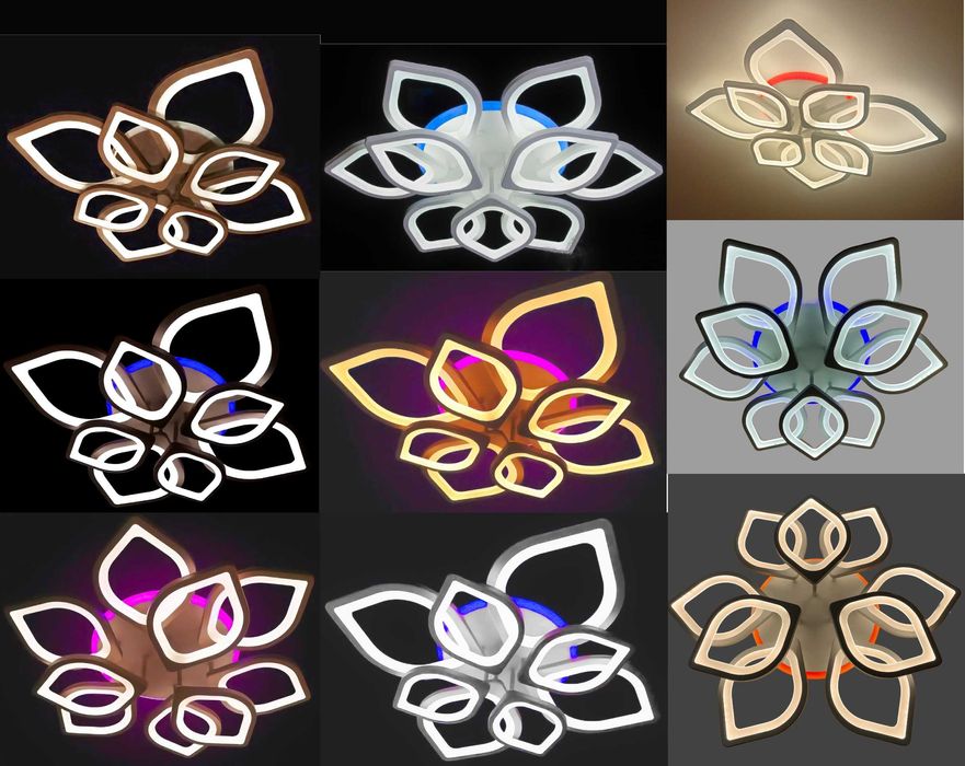 Светодиодная люстра с пультом цветной подсветкой диммер лед RGB