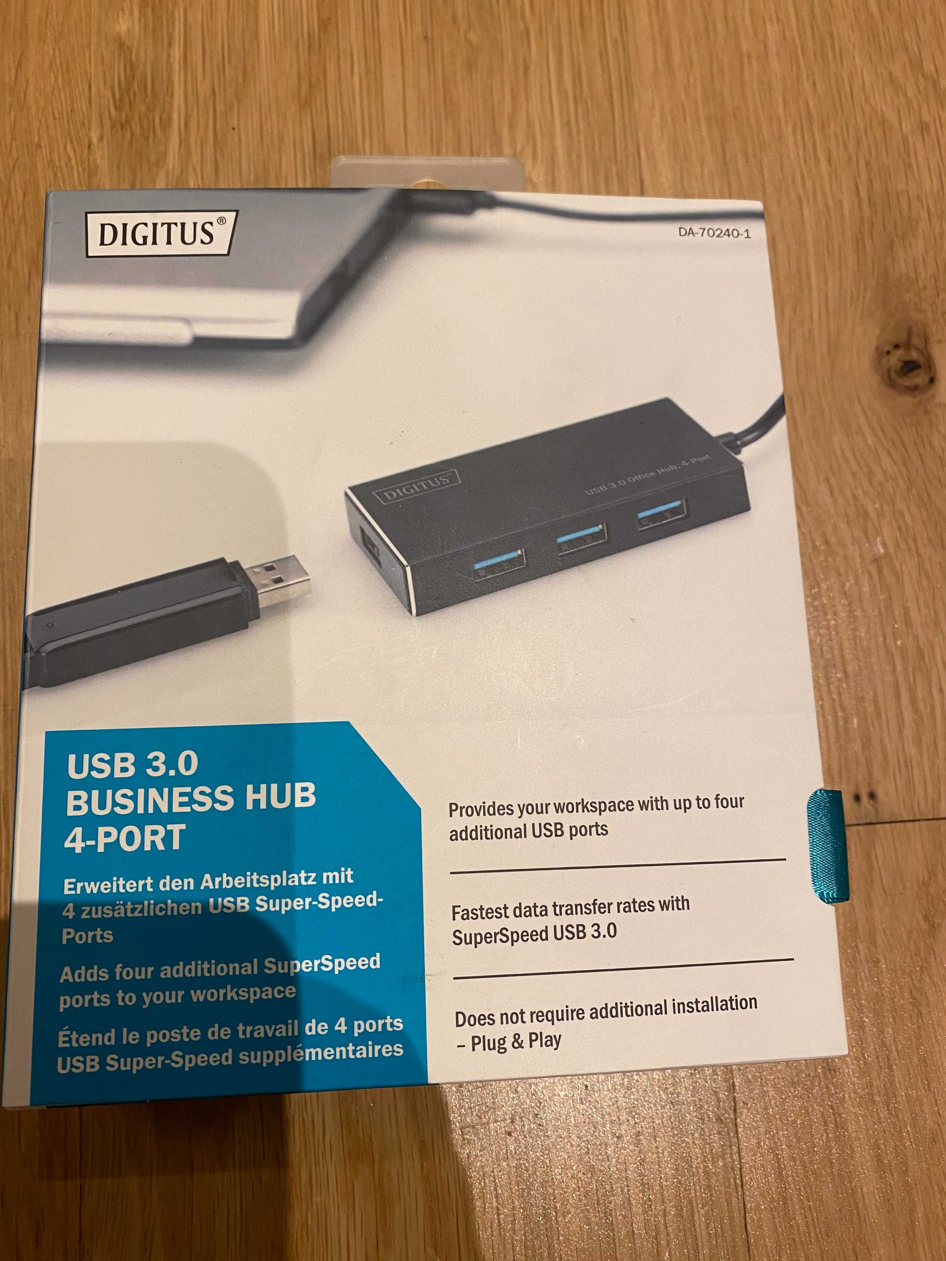HUB/Koncentrator 4-portowy USB 3.0 SuperSpeed, DIGITUS