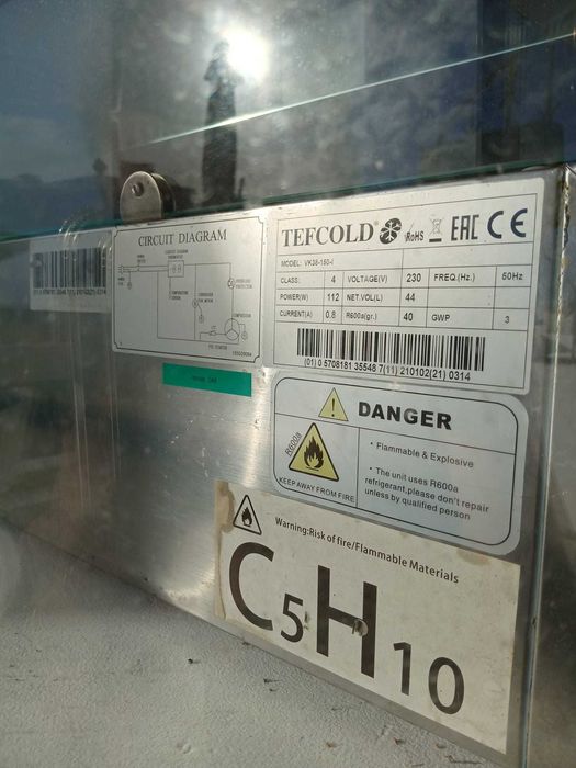 Vitrine Refrigerada de Bancada TEFCOLD Countertop Fridge