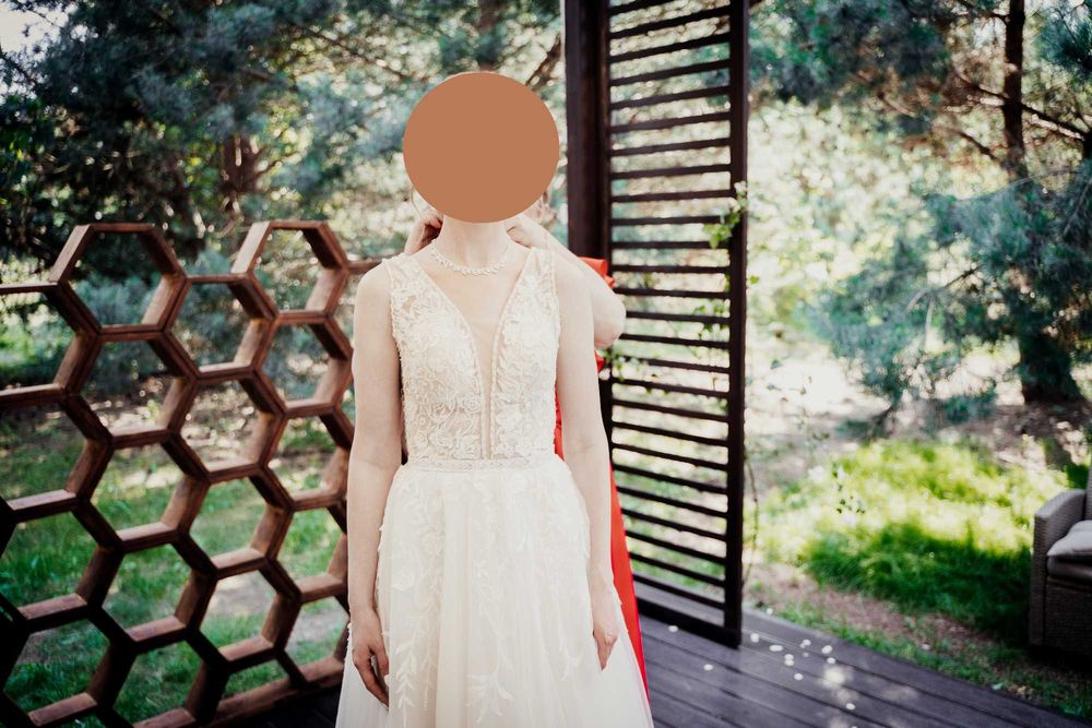 Suknia ślubna stan idealny, litera A, wzrost 173+obcas, wygodna