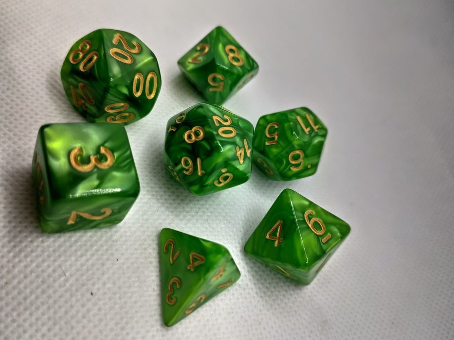 Zestaw 7 kości RPG - Łzy Bogów: Szmaragdowa Jaźń