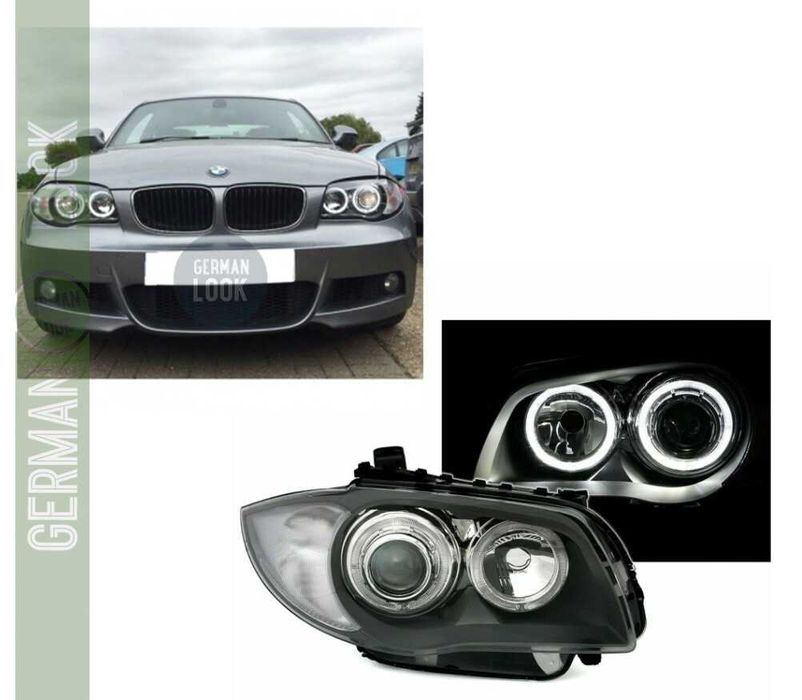 Faróis com Angel Eyes Brancos - CCFL para BMW Série 1 E81 E82 E87 E88