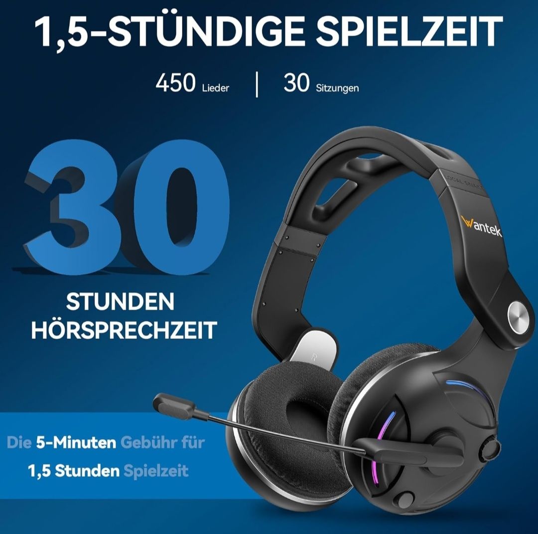 Wantek Bezprzewodowe słuchawki Bluetooth nauszne