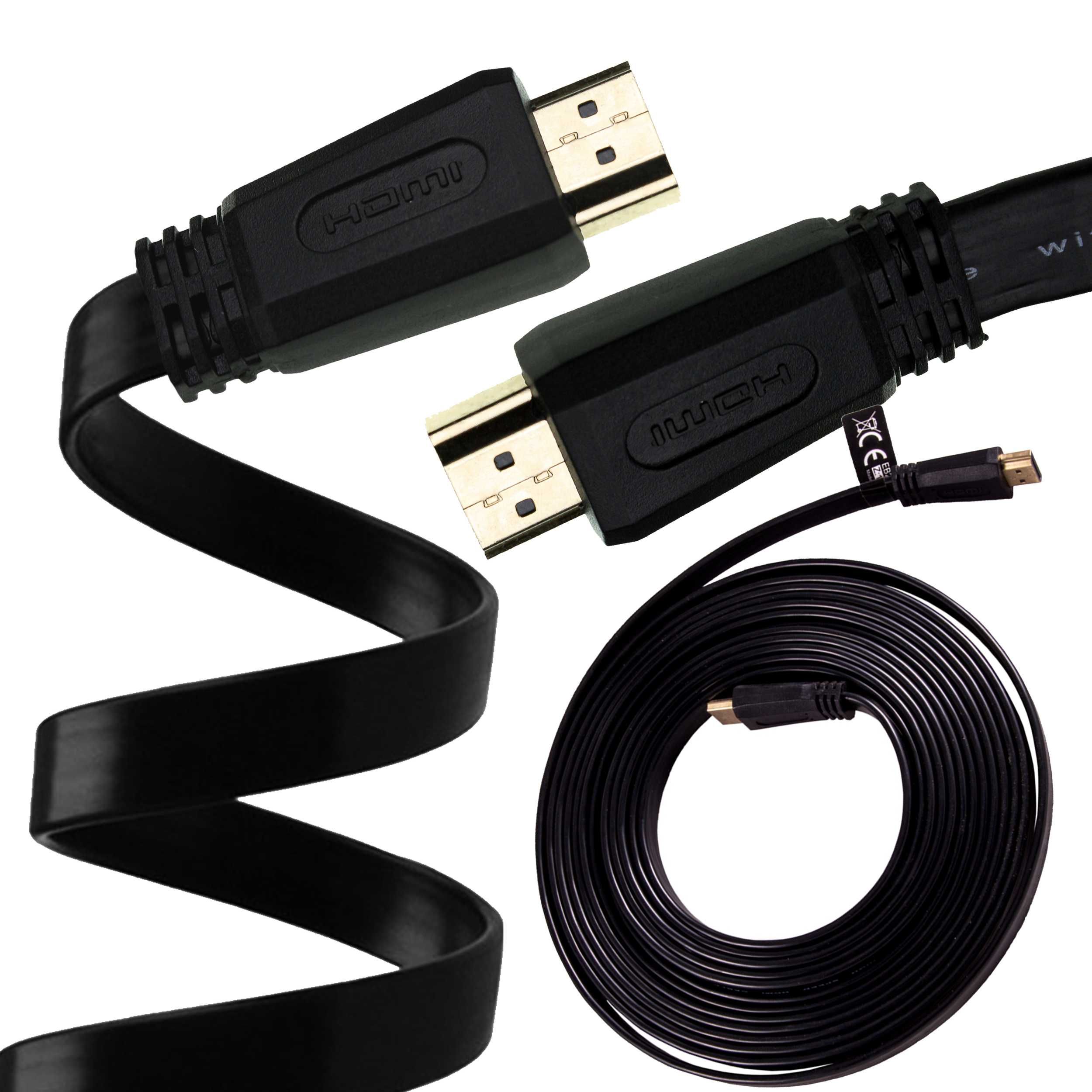 Kabel płaski HDMI 1,4B 5m zestaw 10szt. NA GIEŁDĘ targ