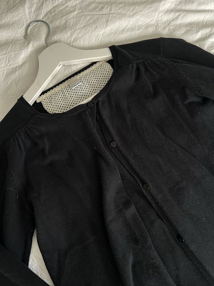 Sweter czarny kardigan zara kids 13-14 lat 164 cm na guziczki bawełna