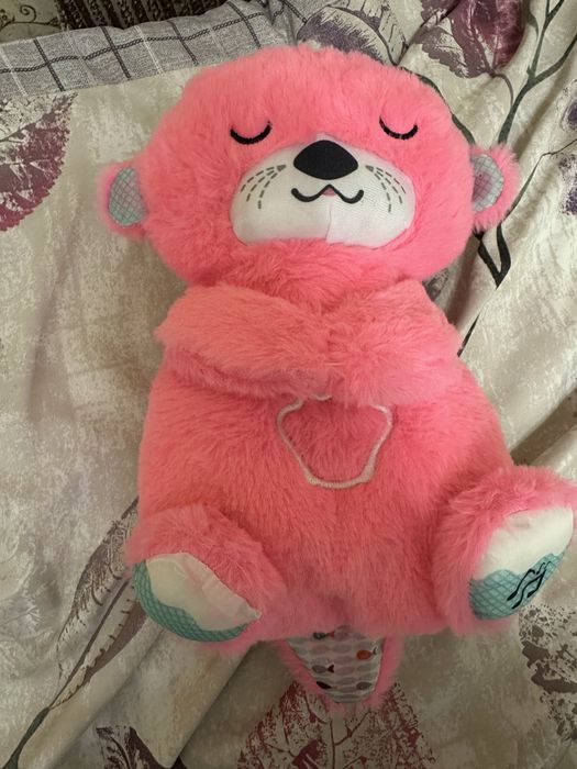 Інтерактивна м'яка іграшка Видра дихаюча для сну з підсвічуванням