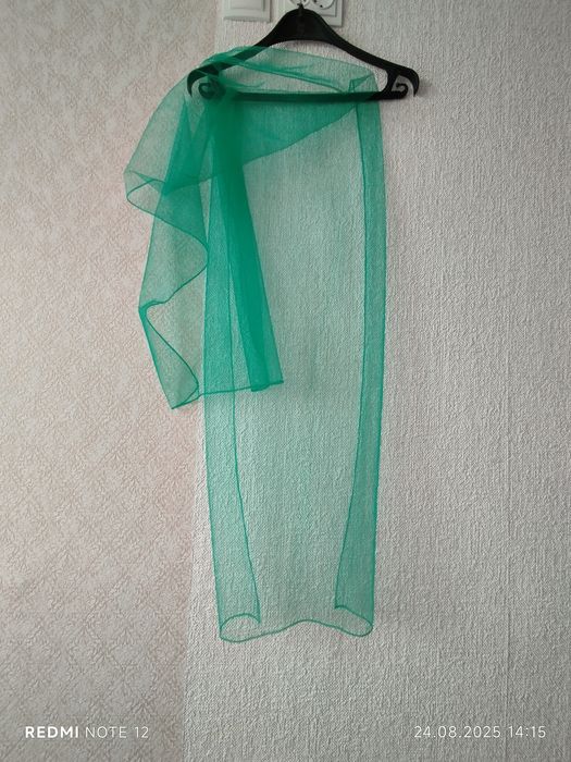 Шарф шадь фатинова перламутрова м'ята 1,80х45см