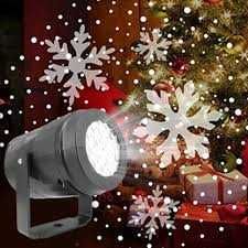 Reflektor/projektor LED, biały, śnieżynki