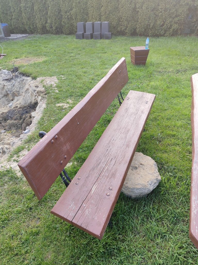 Meble ogrodowe stół i dwie ławki
