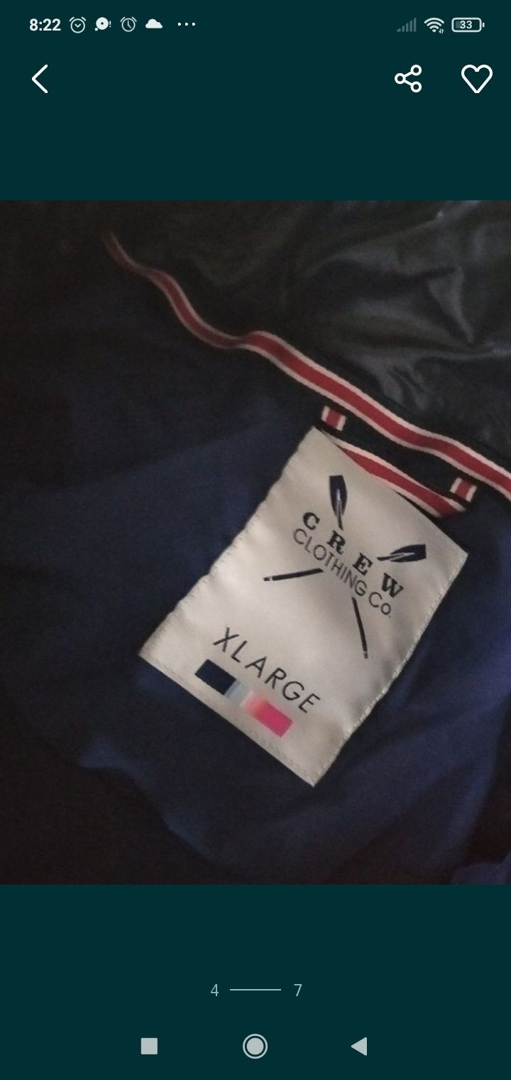 Lux męska puchowa pikowana zimowa kurtka granatowa ciepła L XL 40 42