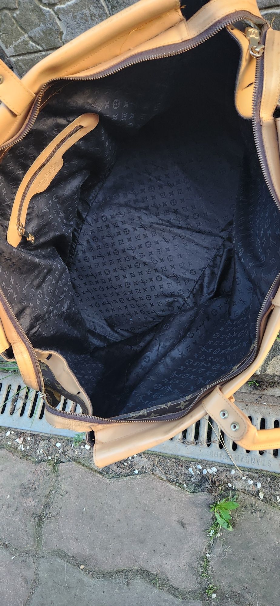 НАТУРАЛЬНАЯ КОЖА дорожная сумка Louis Vuitton LV, Франция 40х60 см