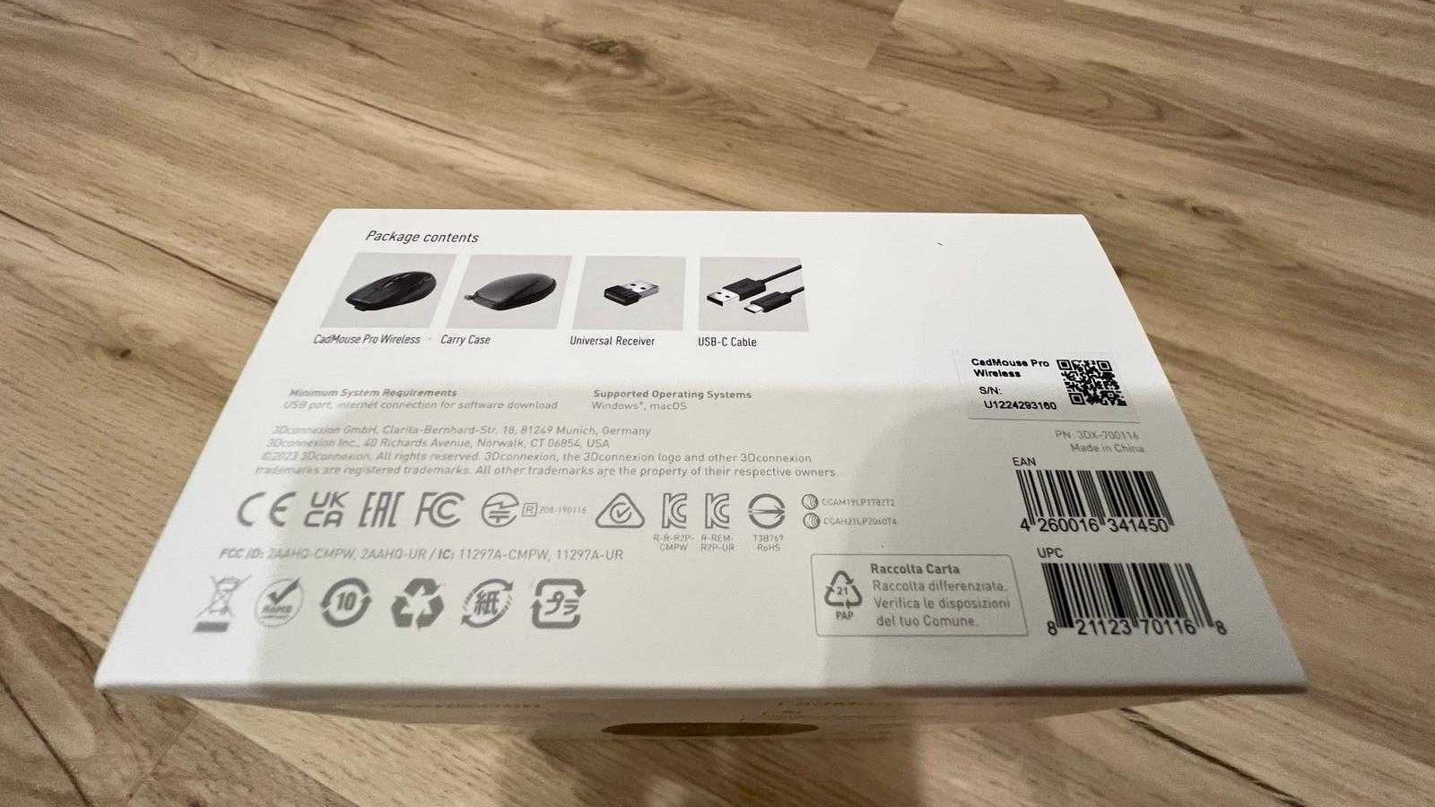Rato 3Dconnexion Cadmouse Pro Wireless 7200DPI Preto - Destro - Novo.