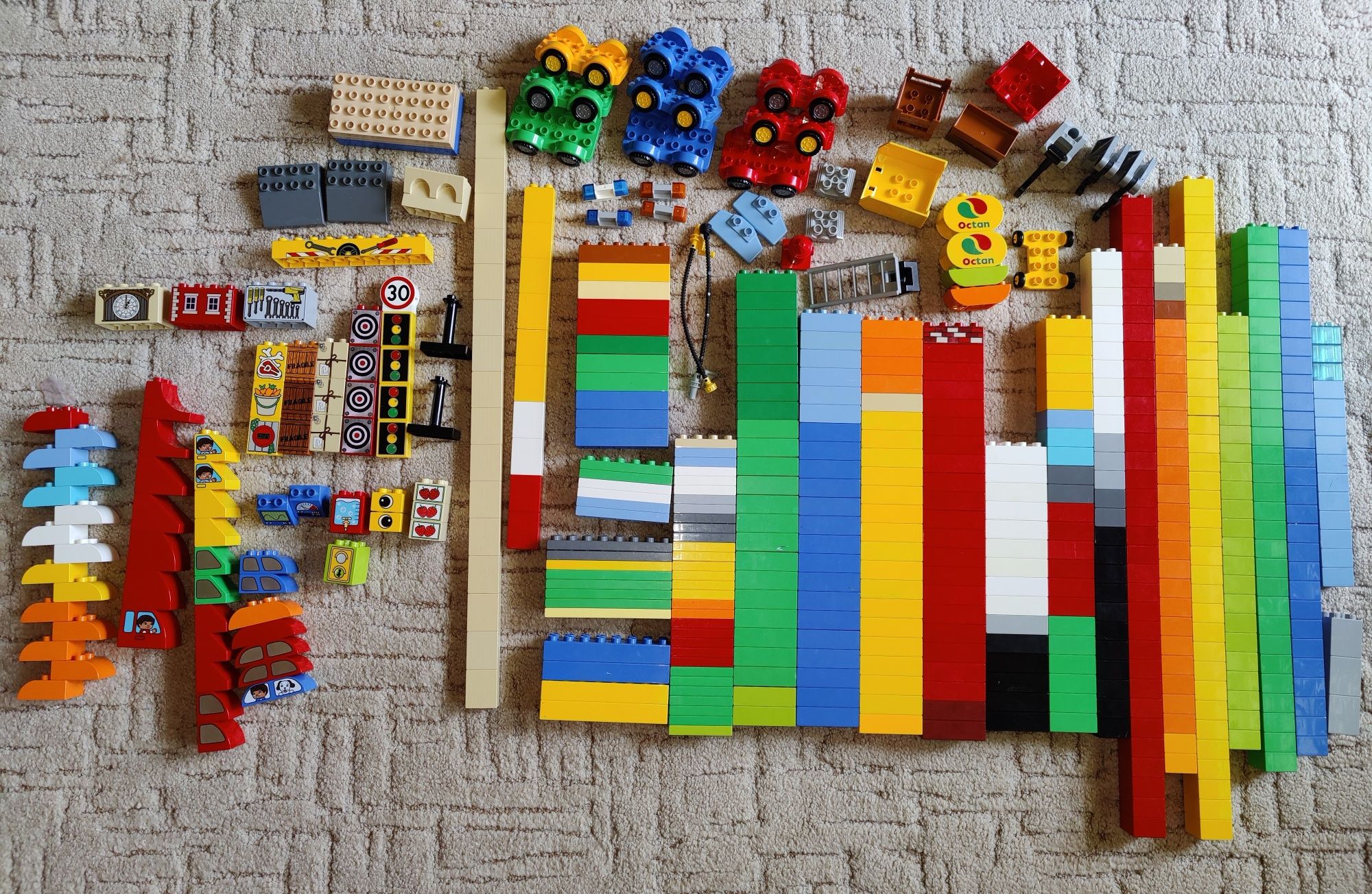 Lego Duplo duży zestaw.Podstawowe,auta,pojazdy. 550szt.
