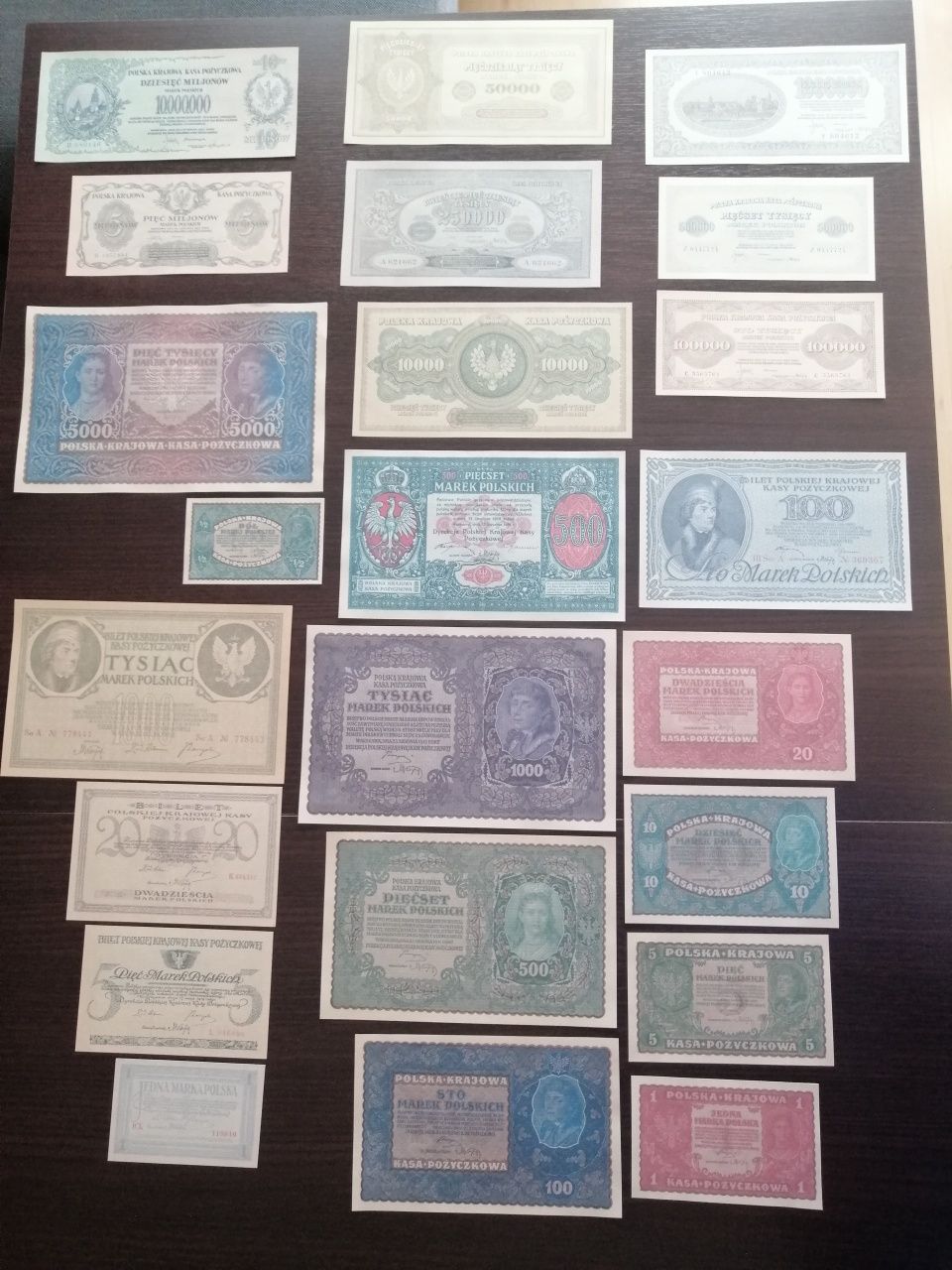 Banknoty II RP zestaw kopii.