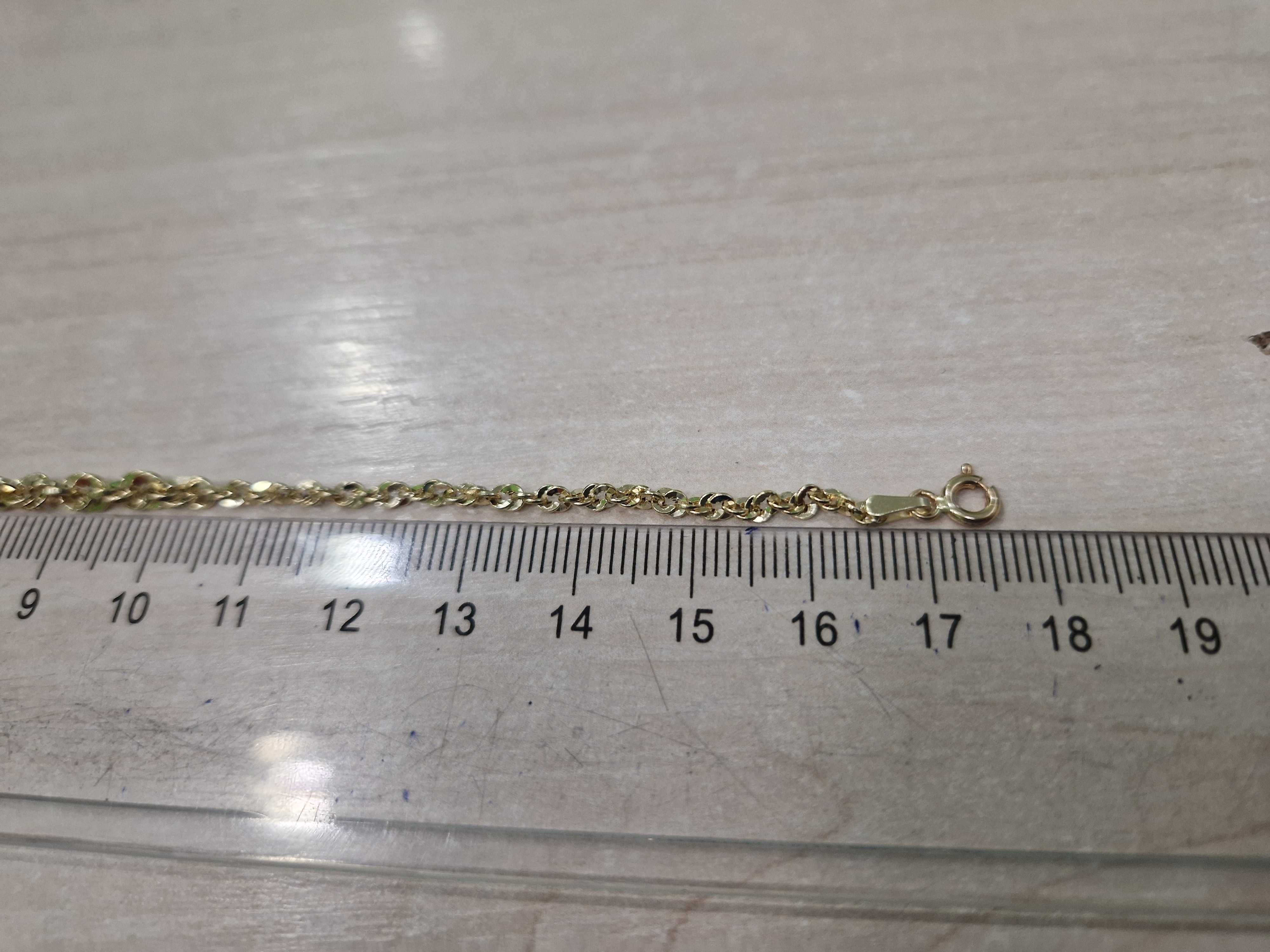 Nowa złota bransoletka ciekawy splot z ciekawym wykończeniem PR 585