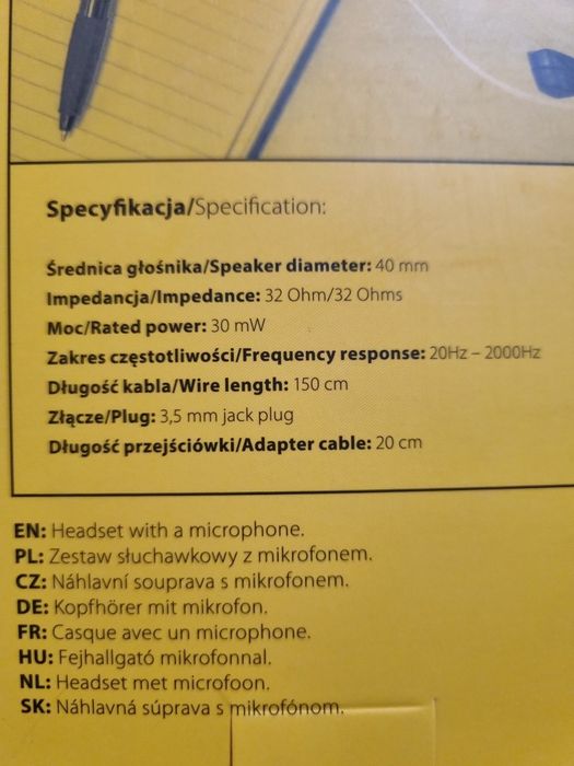 Słuchawki komputerowe Setty z mikrofonem komputerowe