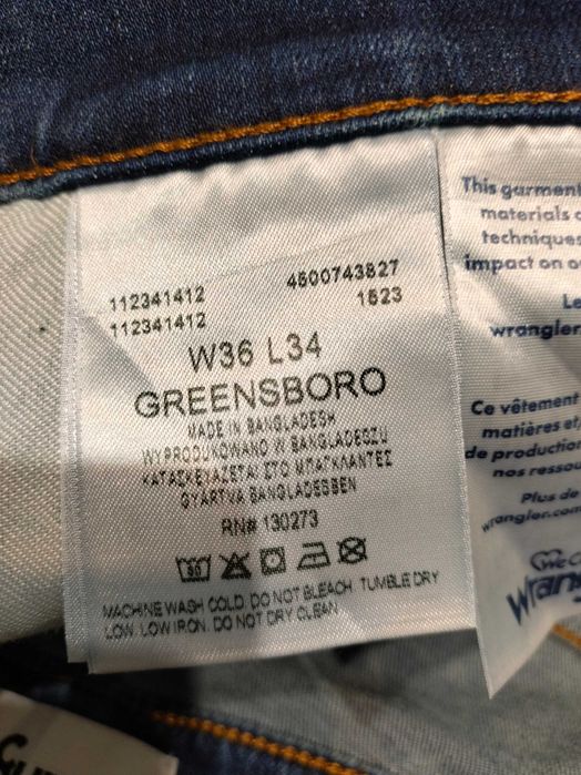 Wrangler Greensboro Slim Nowe spodnie jeansy W36 L34 =Sold!=