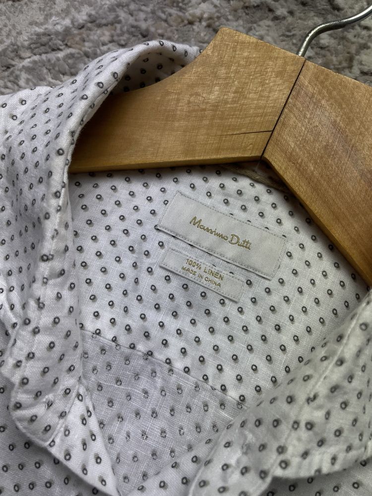 Чоловічі лляна сорочка Massimo Dutti рубашка льон