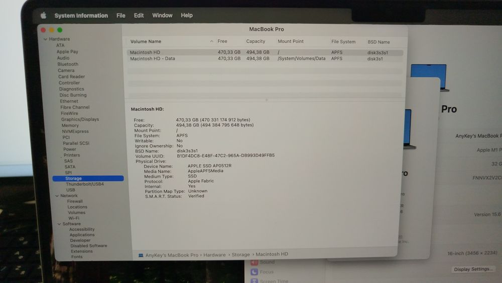 MacBook Pro 16 2021 M1 Pro  / 512 Gb SSD / DDR5 32 Gb