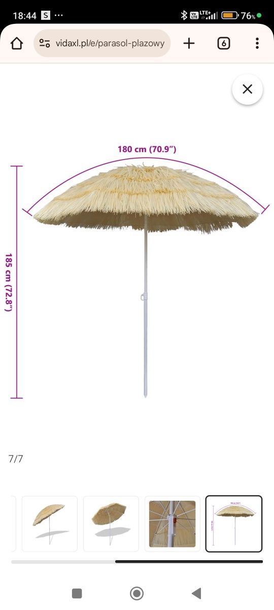 Parasol w stylu hawajskim