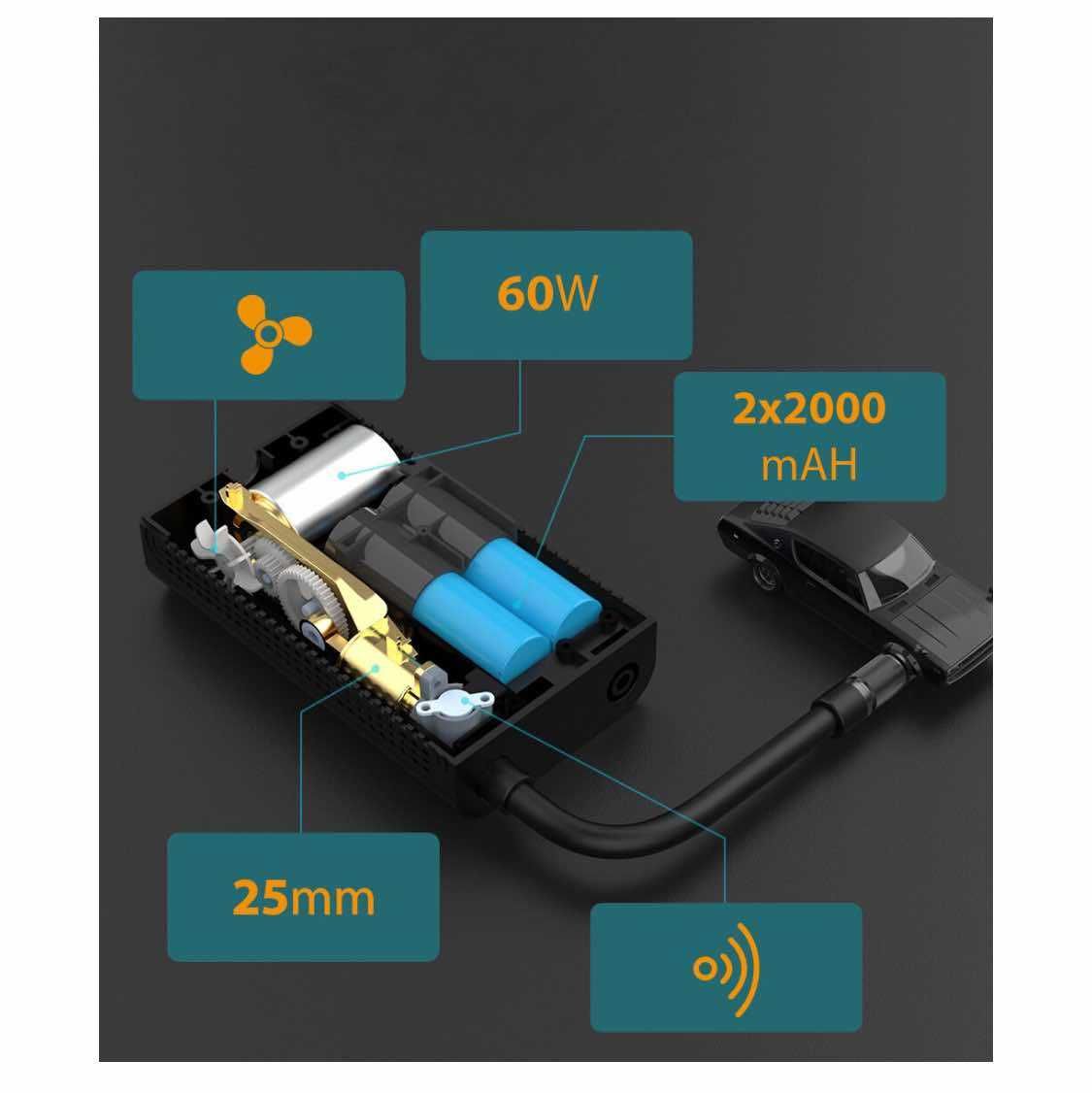 Elektryczna pompka rowerowa bezprzewodowa XRIDERa  Powerbank Latarka