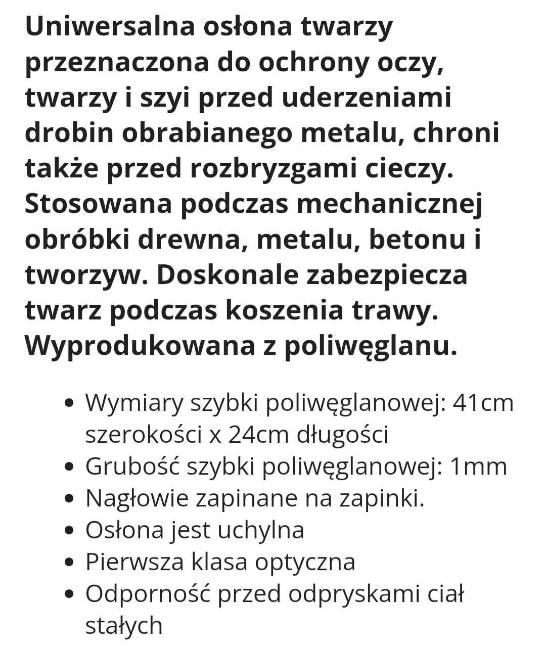 Przyłbica policarbonat brett Martin