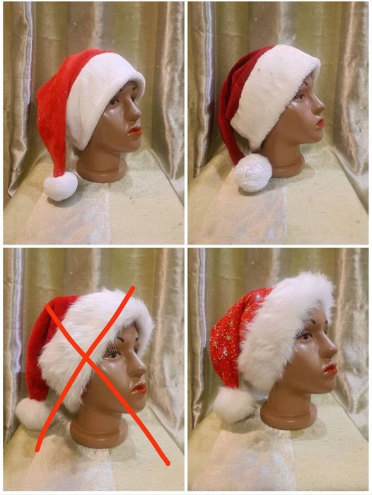 Новогодние  шапки Деда Мороза