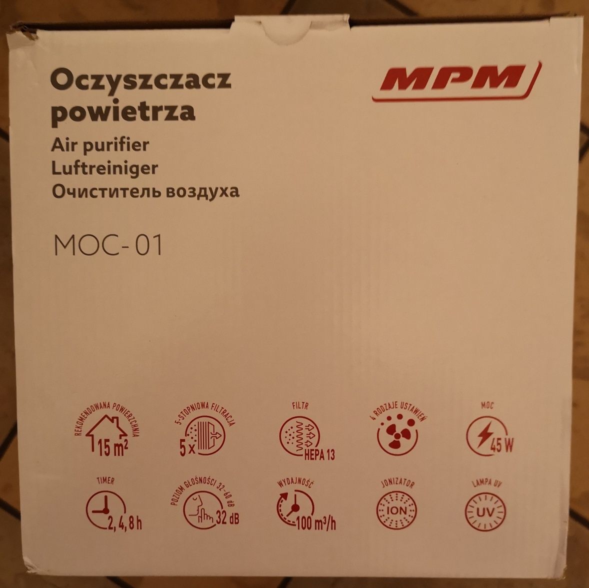 Oczyszczacz powietrza MPM Moc-01 jonizator hepa13