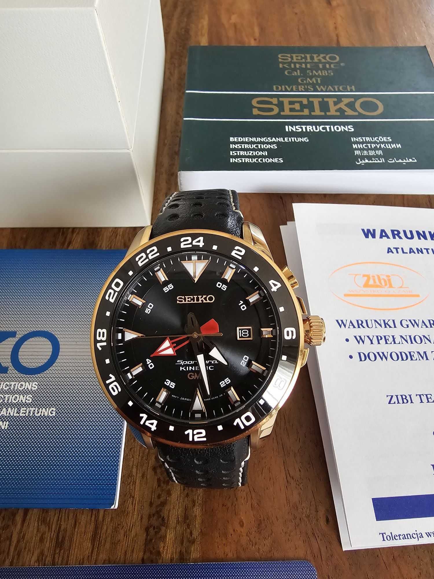 Zegarek męski SEIKO Sportura Kinetic GMT SUN028P1 dystrybucja PL