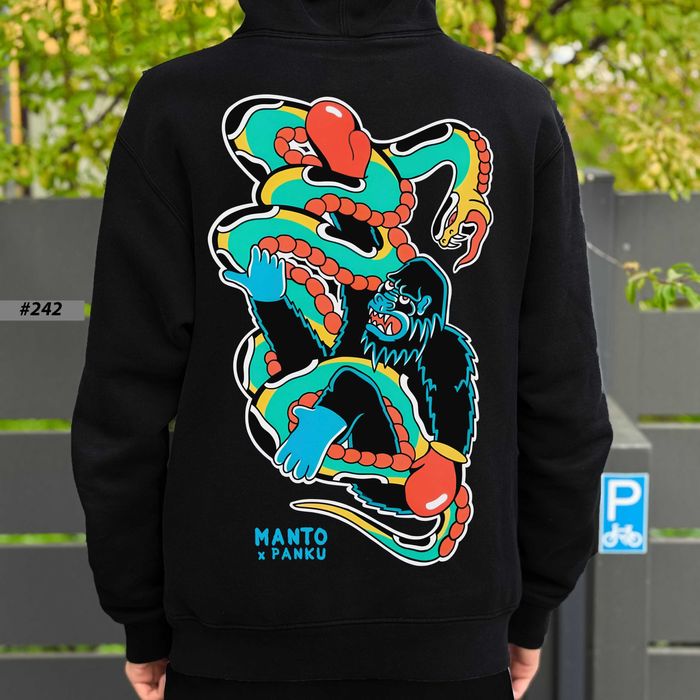 Худи MANTO Diablo Черное | Зипка Кофта МАНТО | Биг Лого Принт