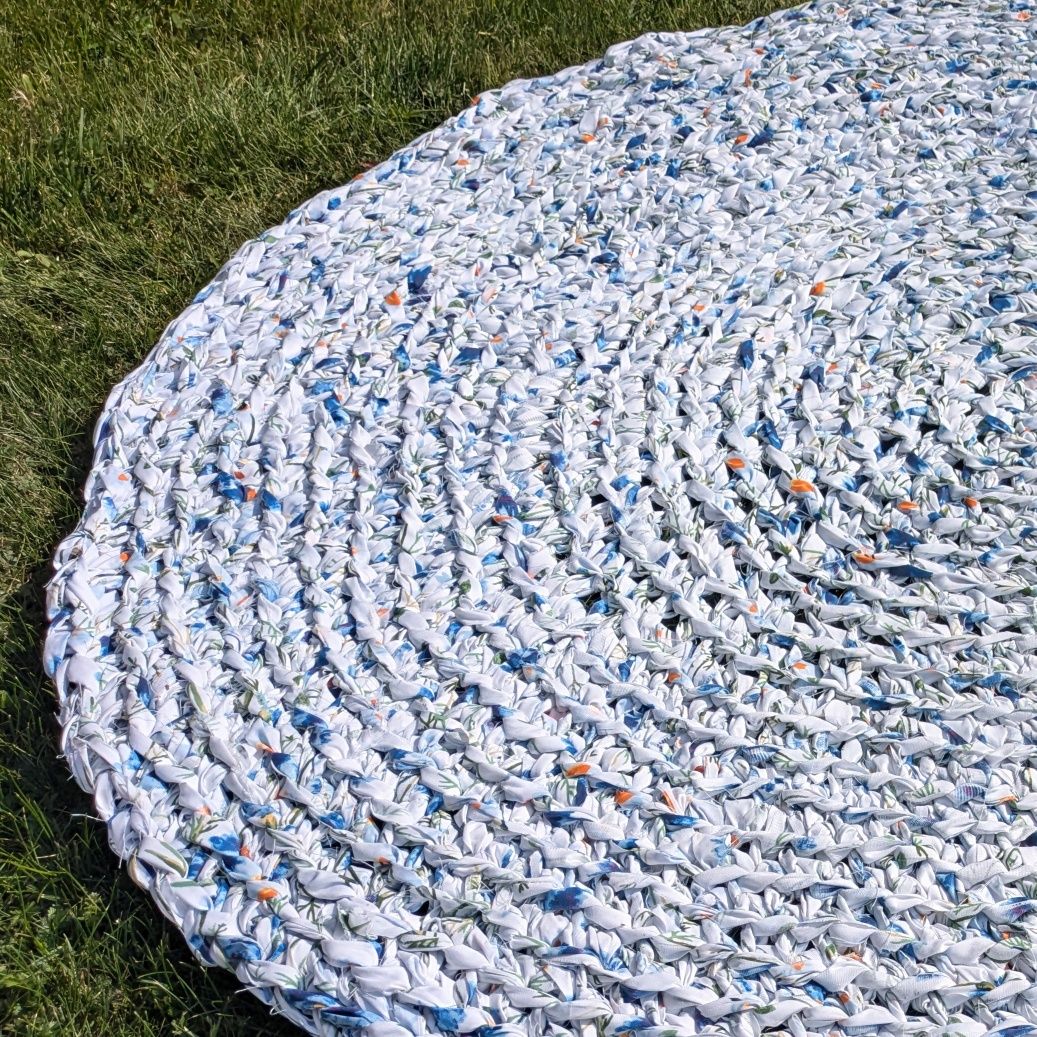 Dywan szydełkowy handmade 110 cm nowy