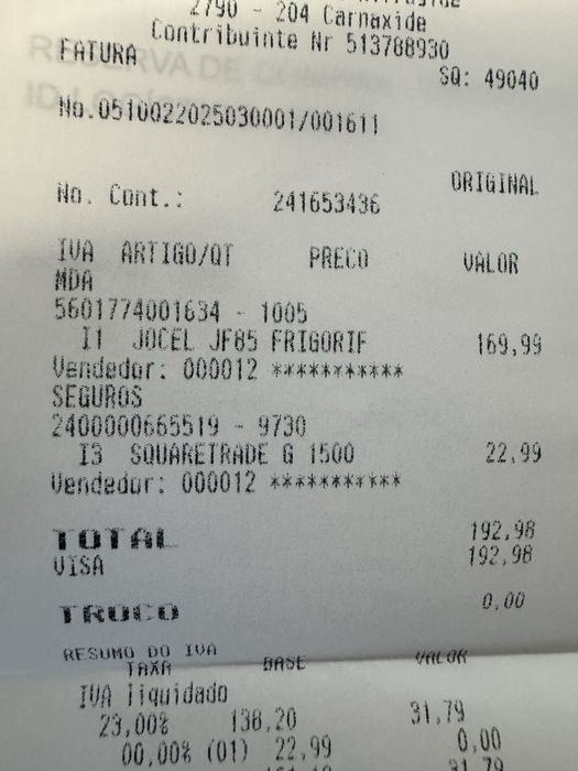 Frigorifico Jocel C/Garantia 23/03/2029