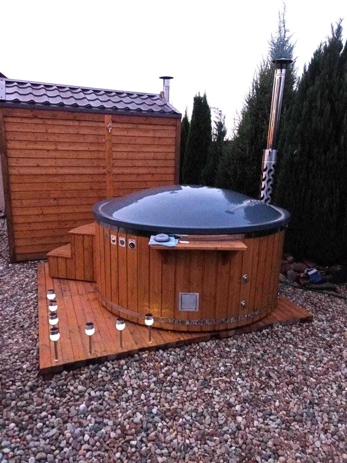 KOMPLETNA Balia ogrodowa Gorąca beczka Jacuzzi