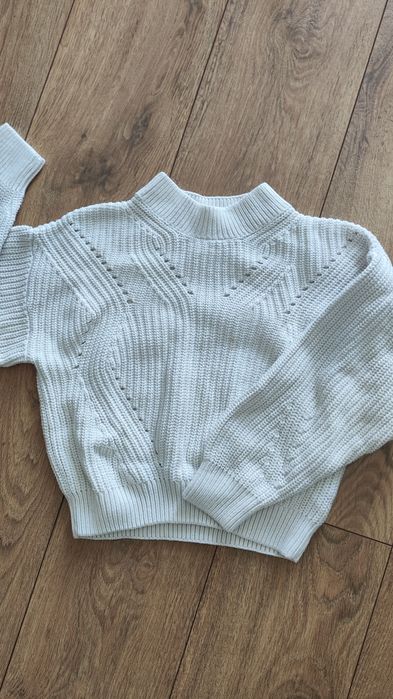 H&M Elegancki Sweterek bialy włóczkowy