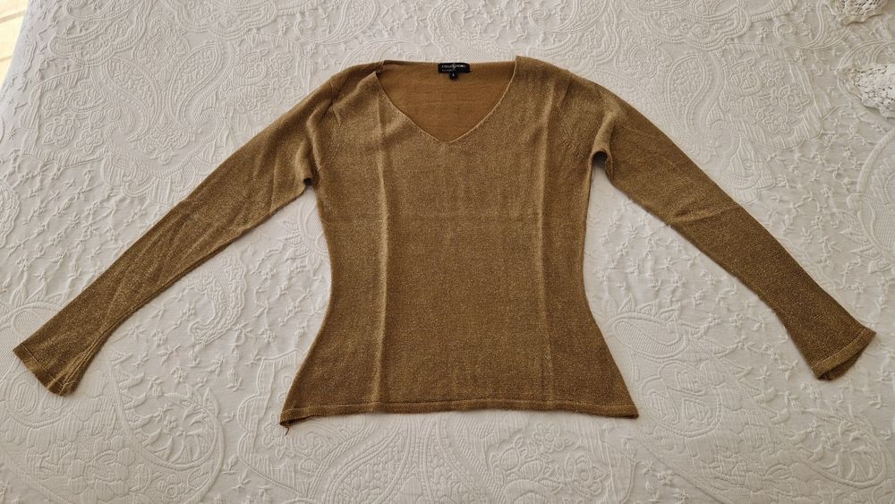 Blusa dourada com brilho tamanho L