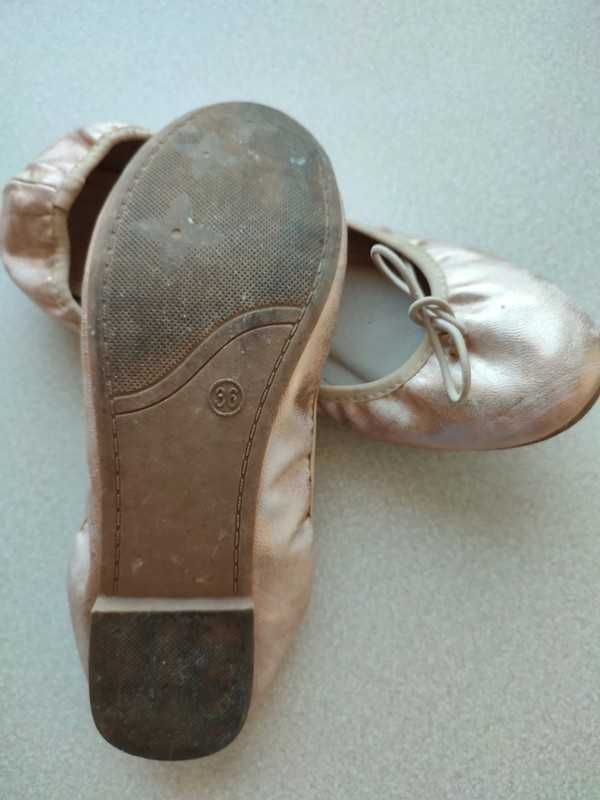 Buty baleriny złoty odcień, r. 36
